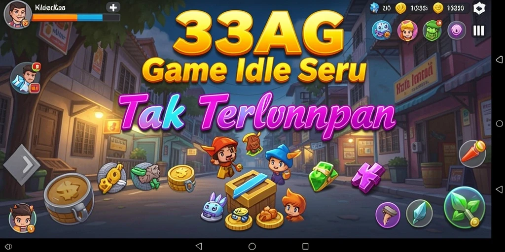 Tampilan gameplay 33AG yang menawan dan penuh warna dalam genre Idle.