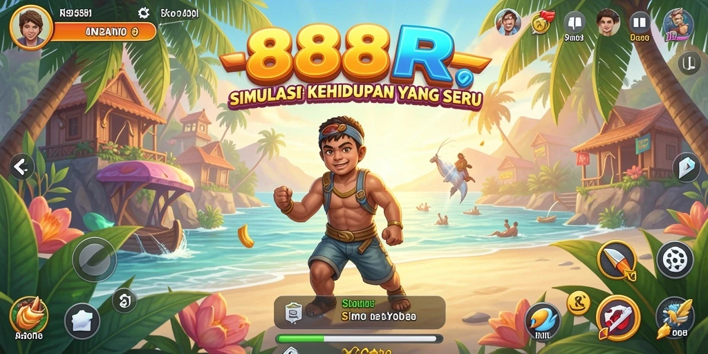Tampilan layar utama <strong>888R</strong> menampilkan gameplay simulasi yang seru dan interaktif.