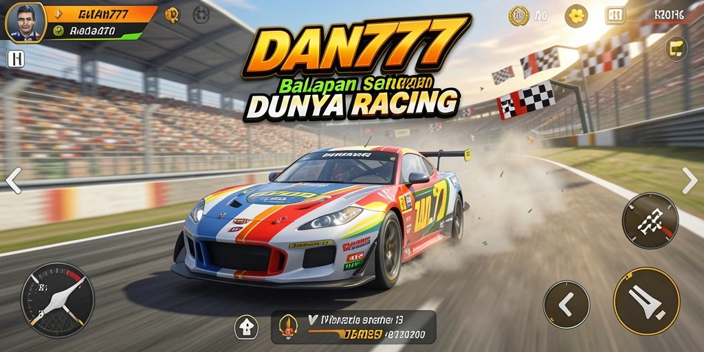 Screenshot gameplay DAN777 menampilkan balapan yang seru dan menegangkan.