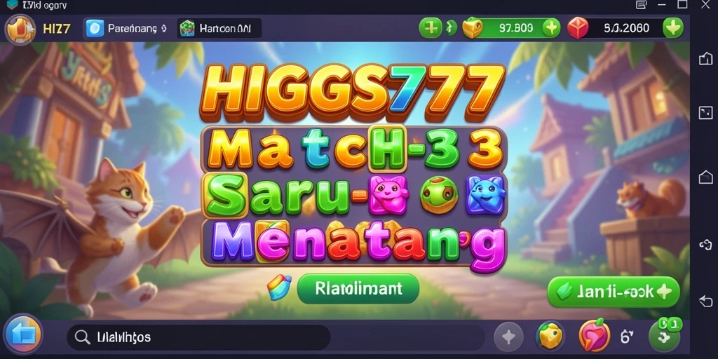 Screenshot gameplay HIGGS777 yang menampilkan aksi pencocokan yang menyenangkan.