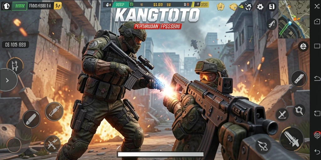 Tangkapan layar permainan KANGTOTO dengan aksi tembak menembak luar biasa.