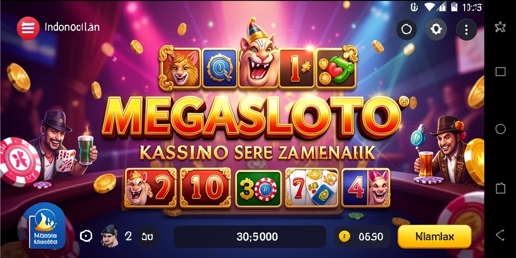 Tampilan screenshot MEGASLOTO menampilkan gameplay kasino yang mendebarkan.