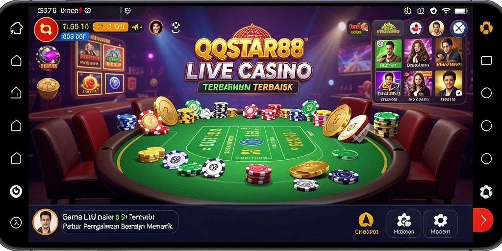 Tampilan gameplay Live Casino QQSTAR88 dengan dealer profesional.
