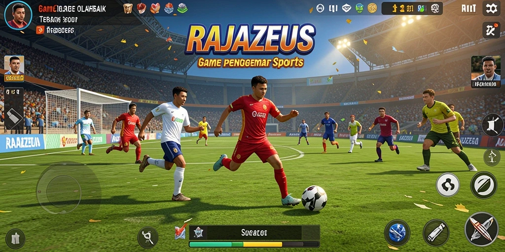 Screenshot gameplay RAJAZEUS yang menampilkan aksi seru dalam olahraga.