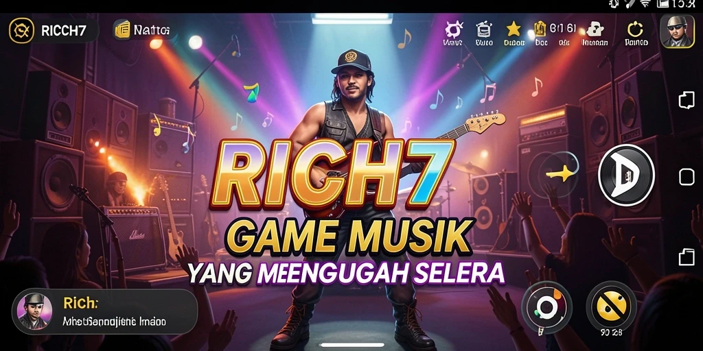 Screenshot gameplay RICH7 yang menampilkan keseruan bermain musik.